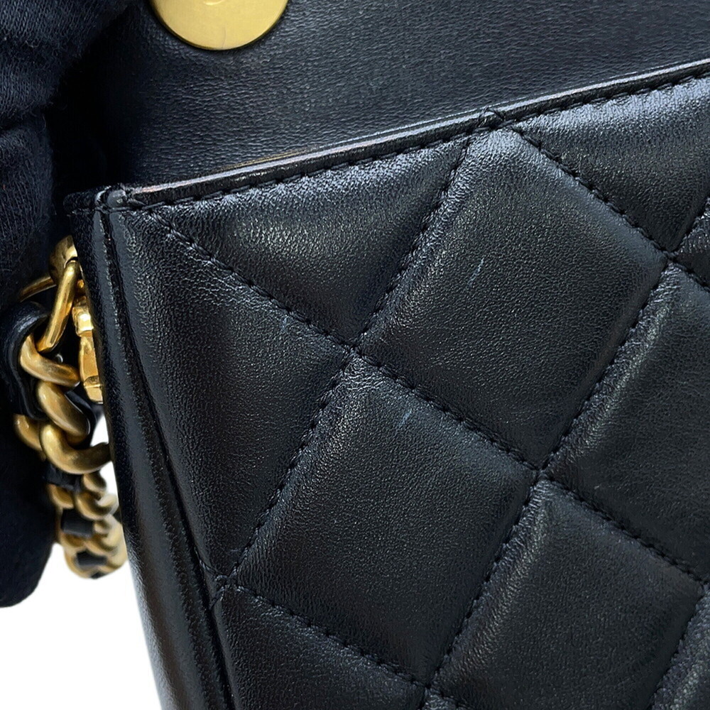 Chanel Chain Shoulder Bag Matelassé Coco Mark Lambskin AS2734 CHANEL Black Ha... - Picture 9 of 16
